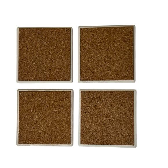 Ceramic Coasters Set Of 4 La Divette Du Moulin Cork Back Tray Paris Cafe - Picture 2 of 12